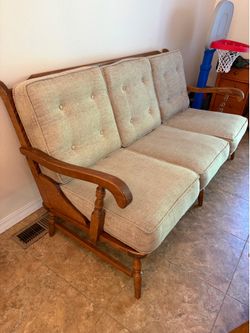 Vintage Wood Frame Couch