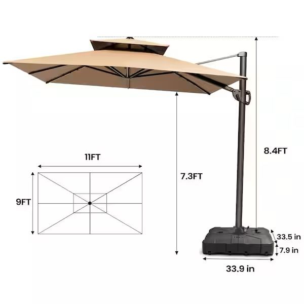 Tan / Beige 10ft Umbrella (New)