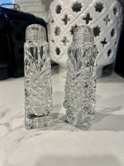 Vintage cut glass salt and pepper shakers