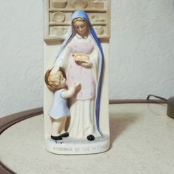 Madonna of the Kitchen Wall Plaque Sculpture Vintage Handpainted Dated 1960 by ART