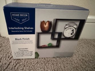 Black Interlocking Wall Shelves