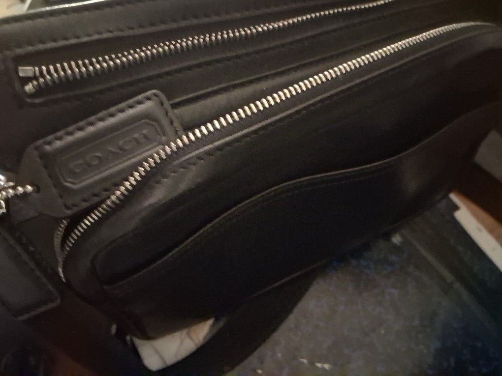 Coach Black Leather Crossbody Men's Bag