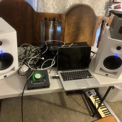Home Studio With Apollo Twin And Studio Monitors