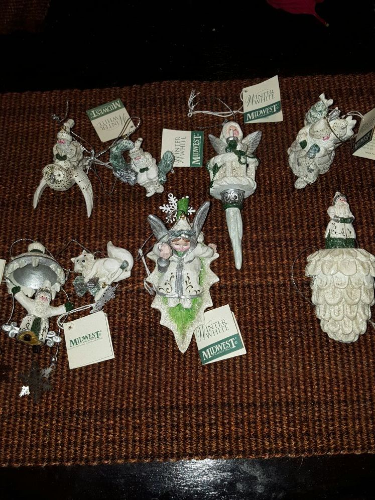 8 Retired Pam Schifferl Midwest of Cannon Falls Christmas Ornaments