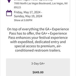 EDC LAS Vegas 2 Tickets GA+