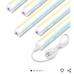 6 Pack 4FT Led Shop Lights,30W 4500LM 3000-6500K Tunable,T8 Tube Light with 6CCT,Milky Cover Linkable Fixture Lights for Workshop,Warehouse,Garage,Sho