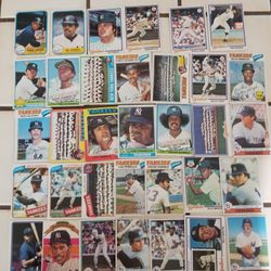 Vintage New York Yankees Baseball Cards.