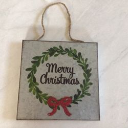 Merry Christmas Decorative Metal Wall Sign (New)