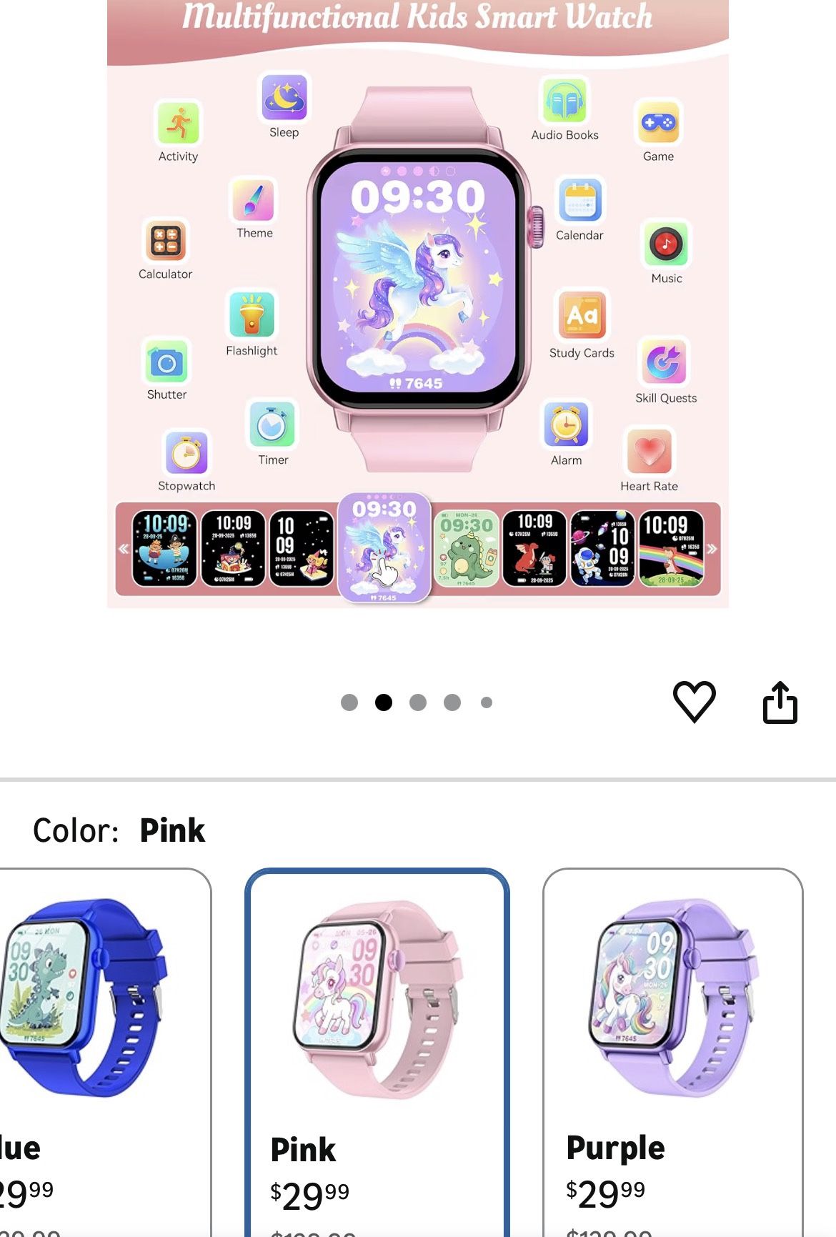 🆕 In 📦 Smart Watch for Kids,1️⃣2️⃣Puzzle Games HD Touch Screen,Step Counter,Heart Rate&Sleep Monitor,Flashlight,Music Player,12/24hr Educational Toy