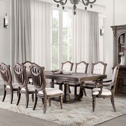 Brand New 9 Piece Dining Set Includes Table + 6 Armless Chairs + 2 Armchairs (you Can Add The rest Of The Set For Additional Price)