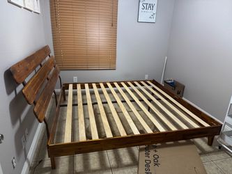 King size wooden bed frame / mattress option