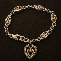 2 Tone(gold/ SilverTone) Charm Bracelet By Brighton 