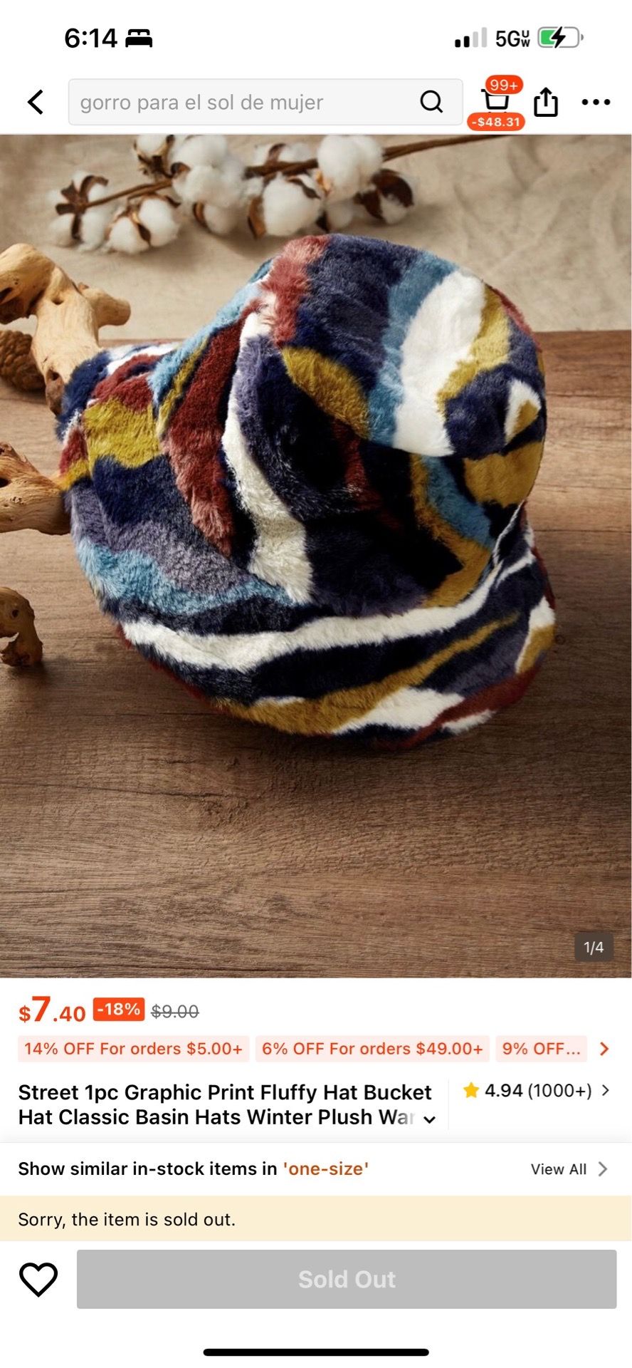 Street 1pc Graphic Print Fluffy Hat Bucket Hat Classic Basin Hats Winter Plush