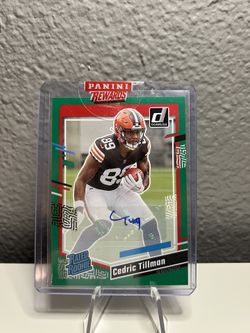 2023 Panini Donruss Cedric Tillman Rated Rookie Auto Green RC