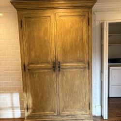 Large, Vintage-style Wooden Wardrobe