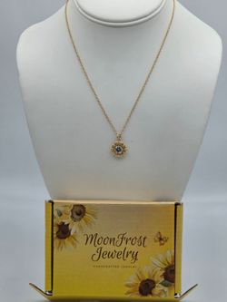 MoonFrost Jewelry Gold Sunflower Pendant Necklace