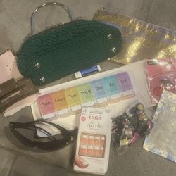 bags, Glasses, Croc Charms, Claw Clips Bundle 