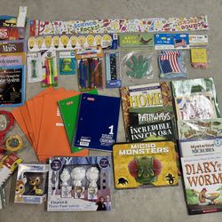 Lot Of 39! Large Educational Supplies Bundle for Teachers & Students – Books, Notebooks, Stationery, Science Activities & Creative Accessories, toys