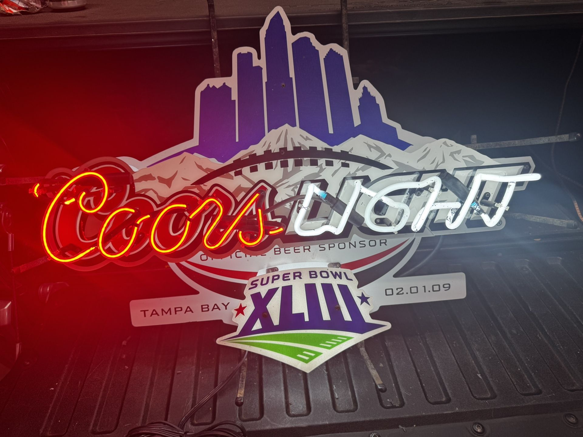Super Bowl Neon Coors Light Beer Neon