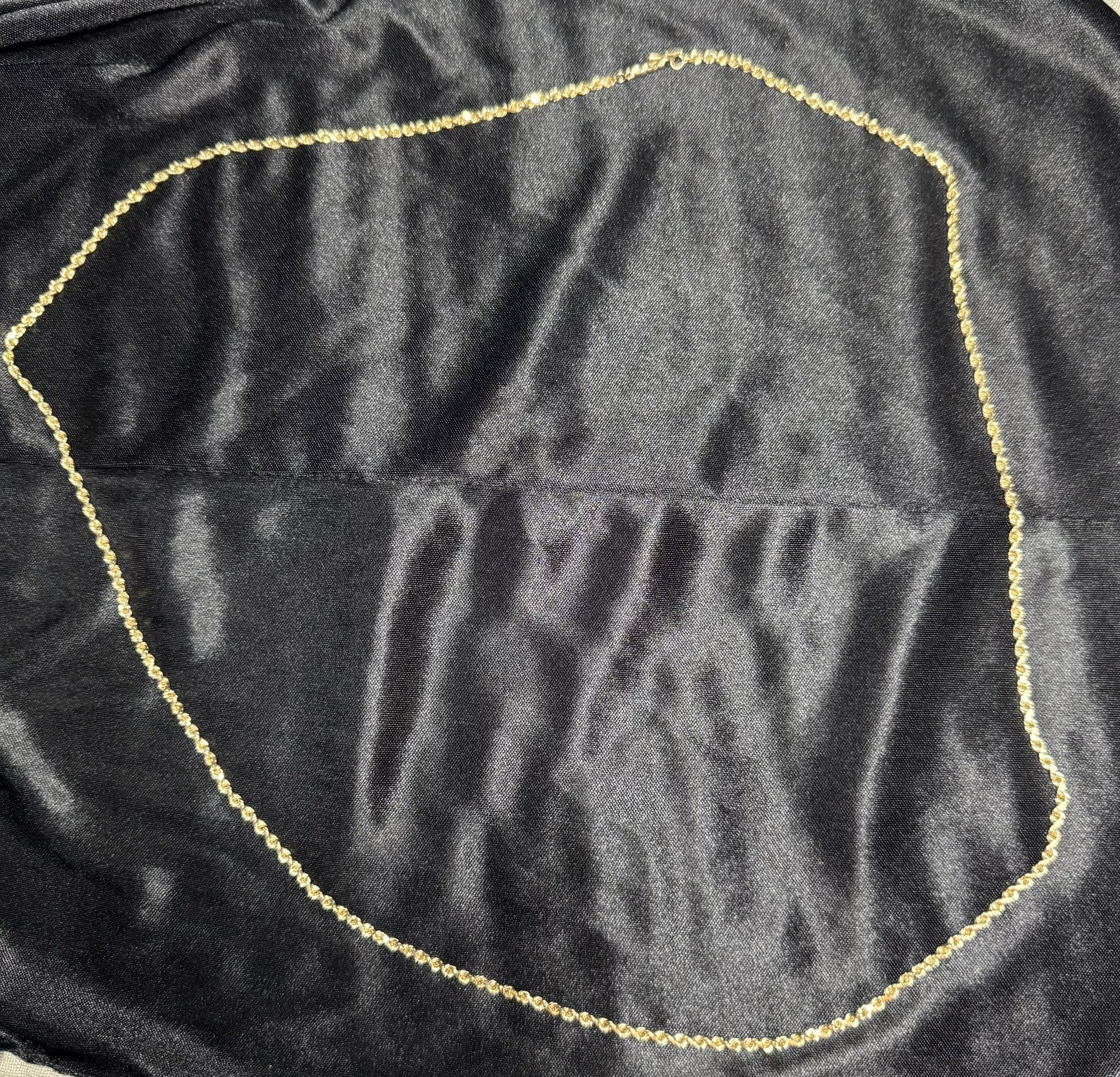 30in 14k Gold Rope Necklace