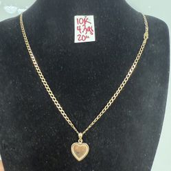 10K Solid Gold Chain and Pendant For Wedding 4.3Gr 20 Inches Long 