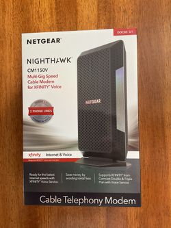 Netgear Nighthawk CM1150V Cable Modem For Xfinity Voice