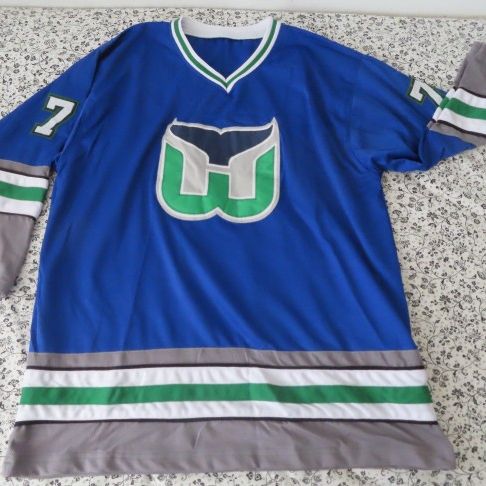 Vintage Rare NHL Hartford Whalers Blue Hockey Jersey paul coffey for Sale  in Mustang Ridge, TX - OfferUp