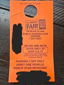LA County Fair Parking pass