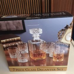 7 Pc Glass Decanter Set