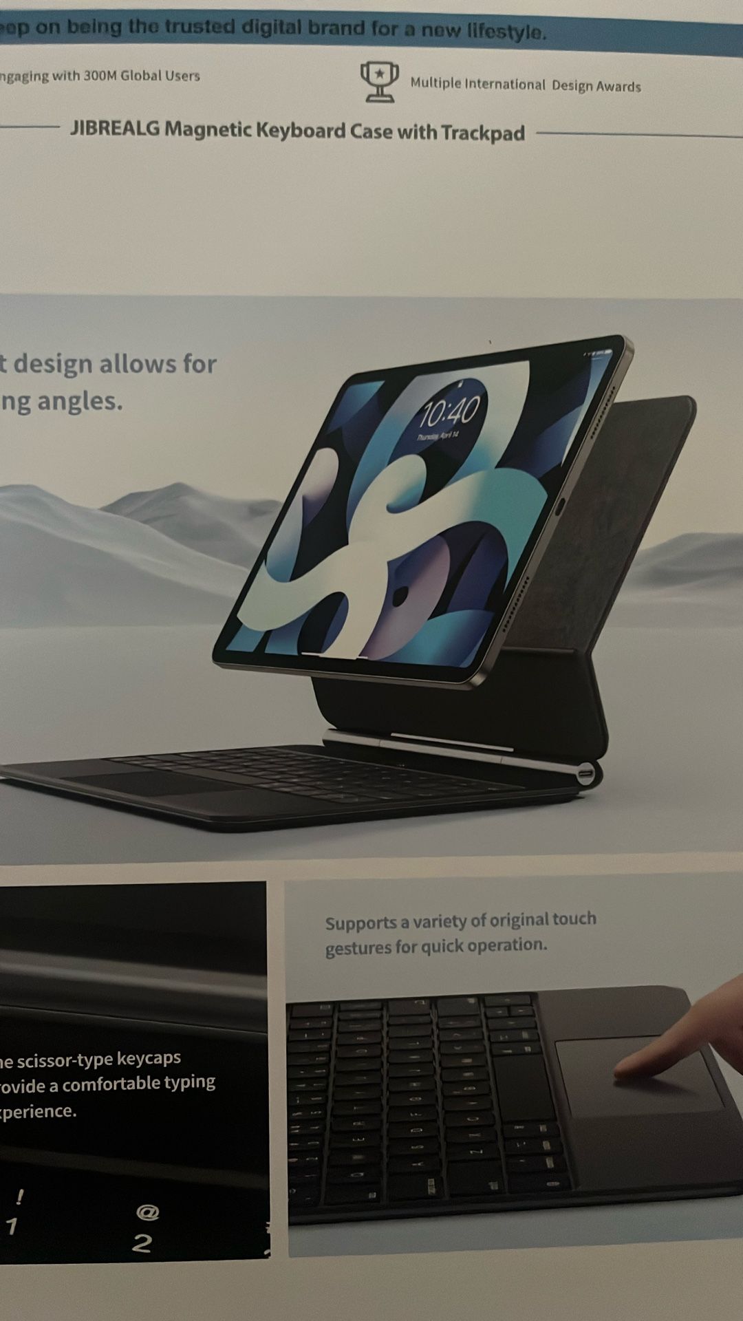 Magnetic Keyboard Case For iPad Air 13