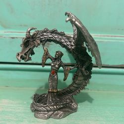 Vintage Rawcliffe Pewter The Enchantress Fantasy Dragon 1111069