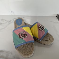 Gucci Leather Espadrille Sandals 