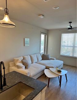 Modern Cream Sectional Couch w/ Chaise - Like New, Super Comfortable.
