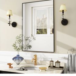 Black Rectangle Mirror 24x36