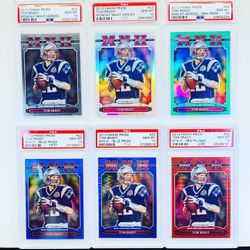 2013 Panini Prizm Monday Night Heroes Tom Brady PSA 10 LOT  Set Silver Red Blue