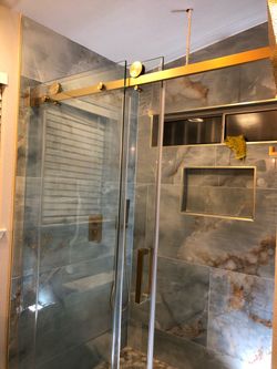 Glass shower door 3/8” tempered
