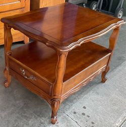 French Provincial Solid Wood Accent Side Table / Nightstand