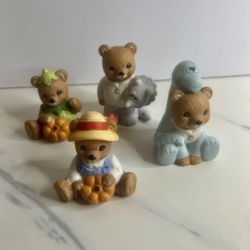 Homco Porcelain Bear Lot Of 4 