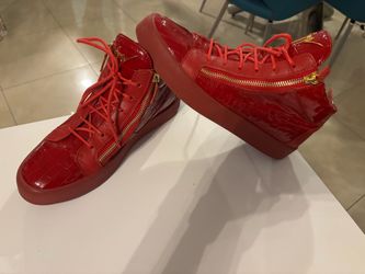 Giuseppe Zanotti Red Croc Embossed High-Top Sneakers  size 11 us made in Italy