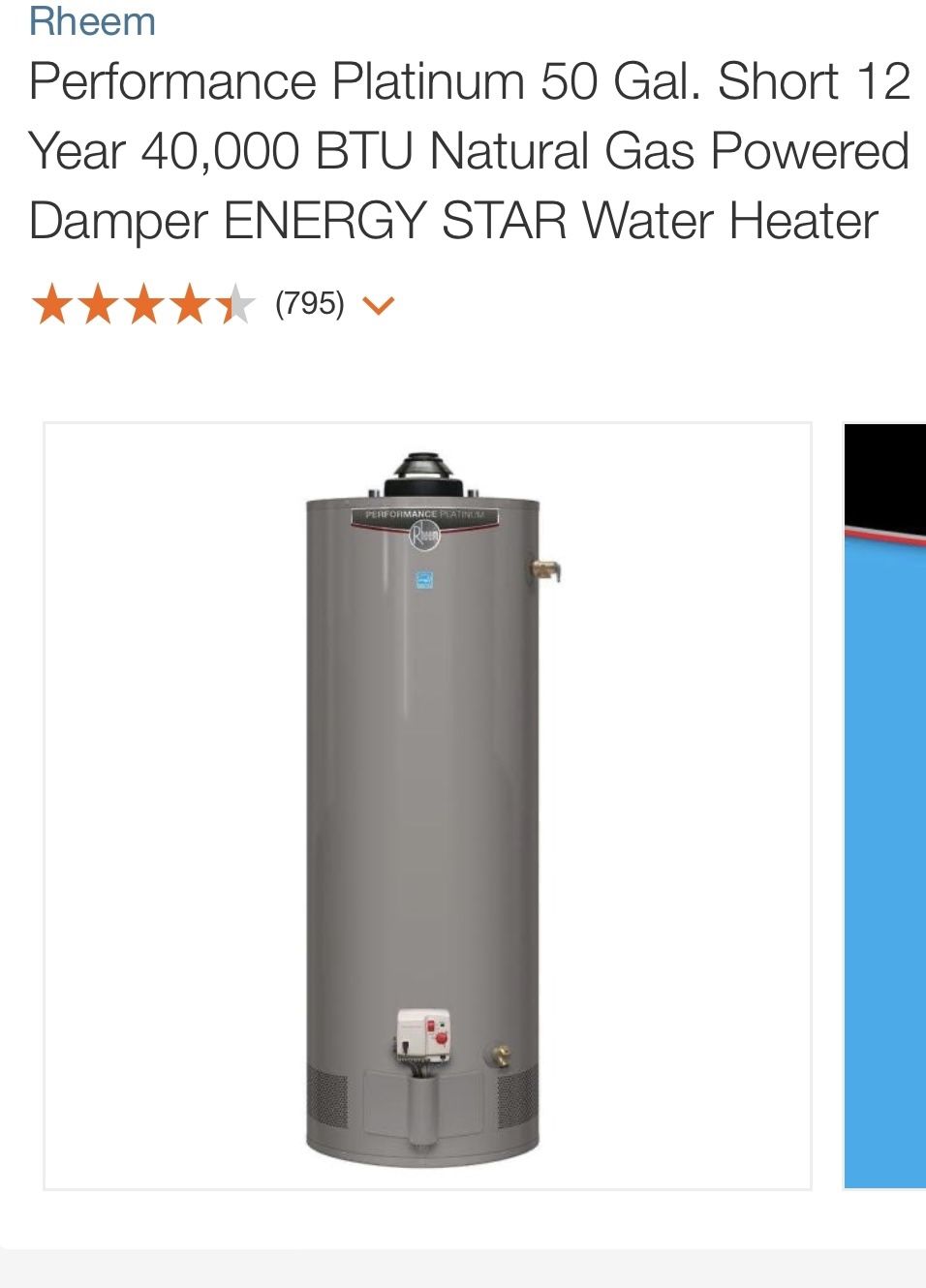 Brand New Rheem 50 Gallon Gas Hot Water Tank for Sale in Friendly, MD -  OfferUp