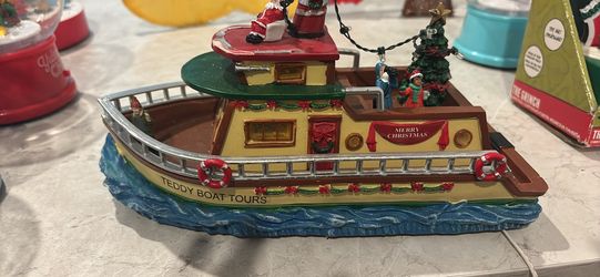 Christmas village boat