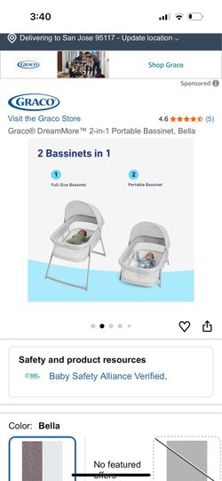 Graco dreammore 2in1 bassinet