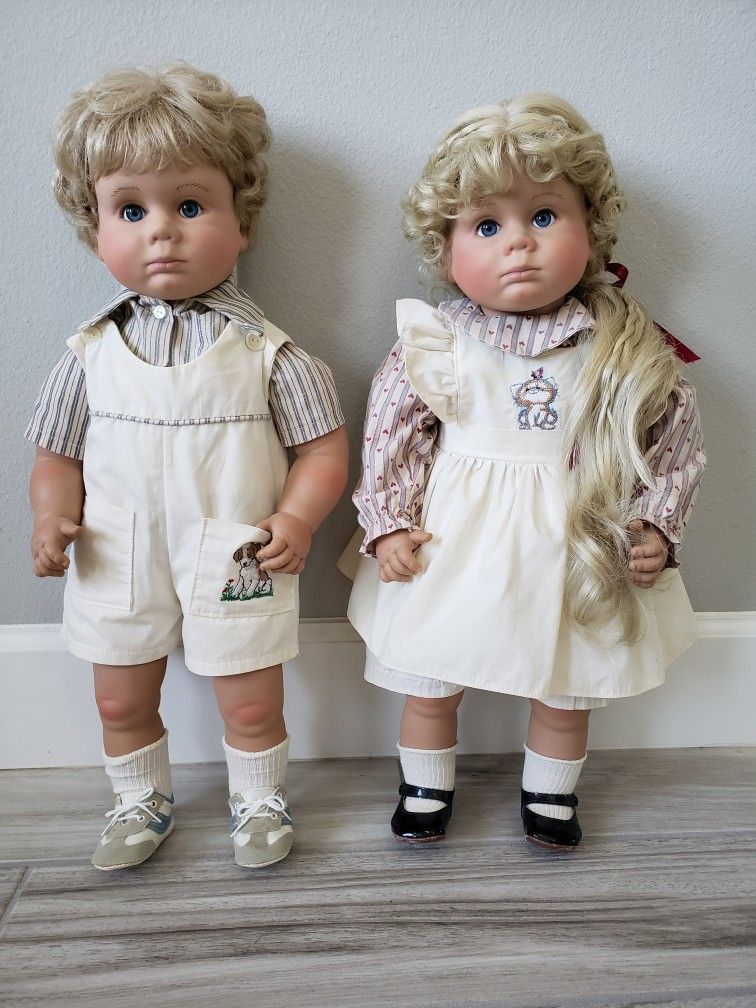 $40 for the pair - Pat Secrist/Johannes Zook Twin Zook Kids from Johannes Zook Originals 1988 Artist Signed #160
