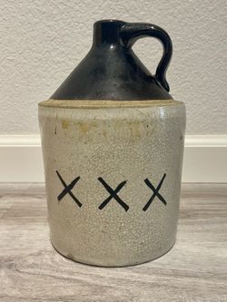 Antique Vintage Whiskey Moonshine Stoneware Jug Crock XXX