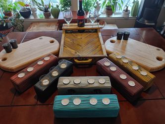 Wine serving tray, Bread n Cheese boards, Tea Lite holders