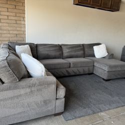 Gray Sectional Sofa Couch Sala 