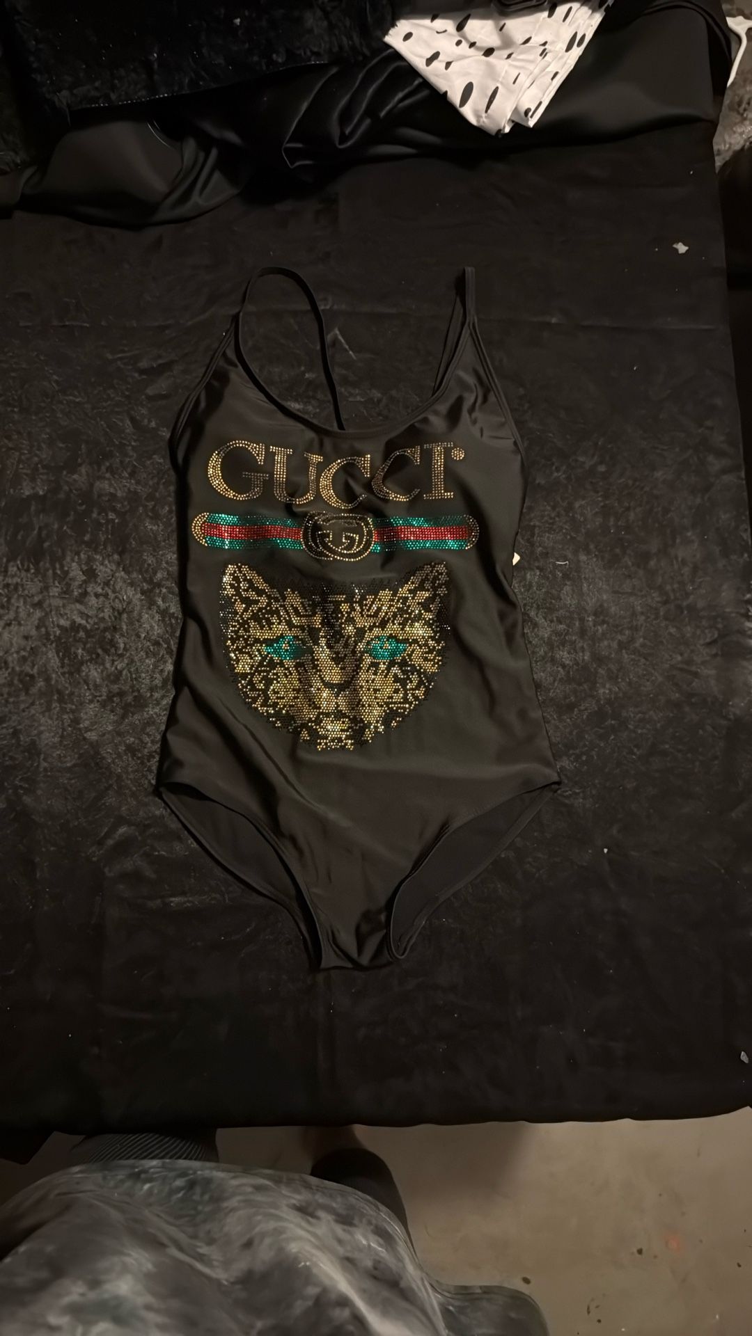 🔥BRAND NEW 🖤 Gucci-Inspired One-Piece Swimsuit – Unworn 🖤