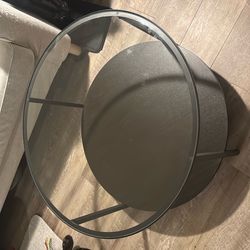 IKEA VITTSJÖ, Coffee table, black-brown/glass, 29 1/2 "