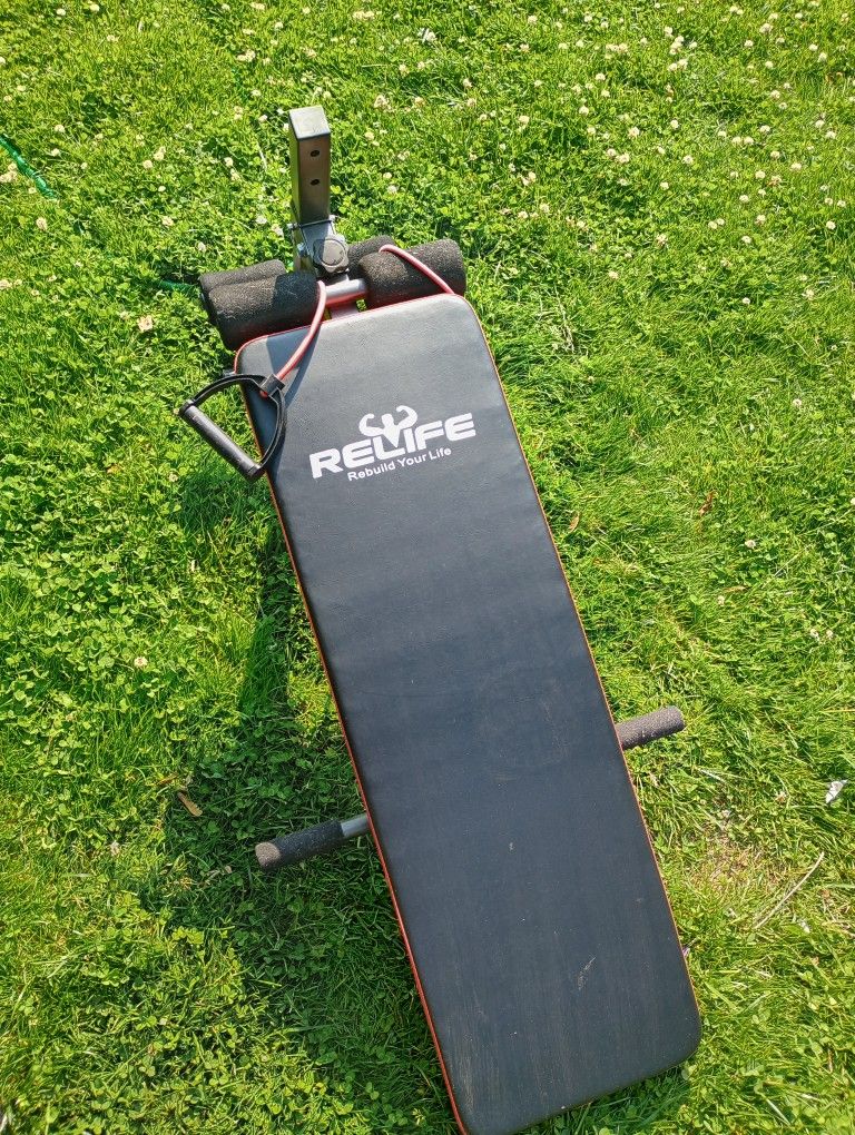 relife re life incline weight bench situp sit up yoga crunch core resistance weight training bands