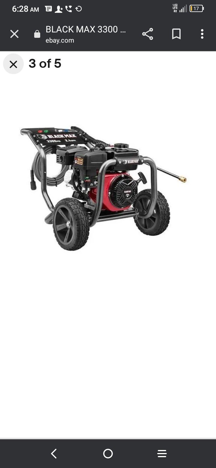 New Black Max 3300 Psi pressure Washer